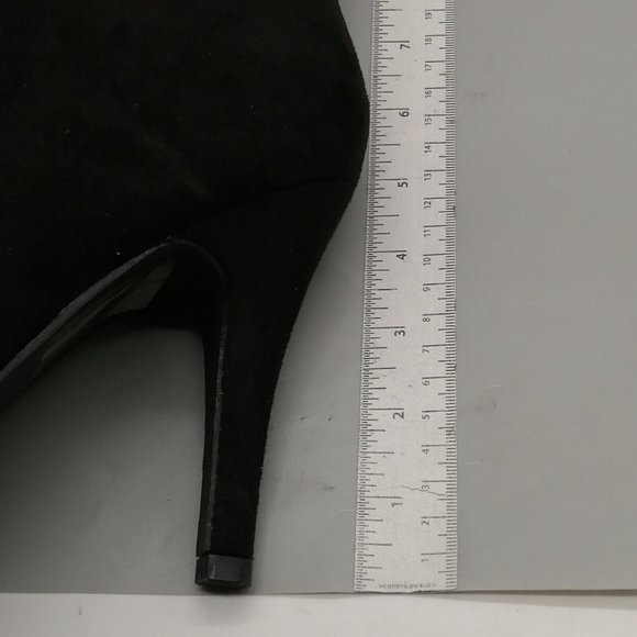 Nadia x FTF Womens Ophelia 17 Thigh High Boot Black Back Laces Zip High Heel 8W - Picture 7 of 10